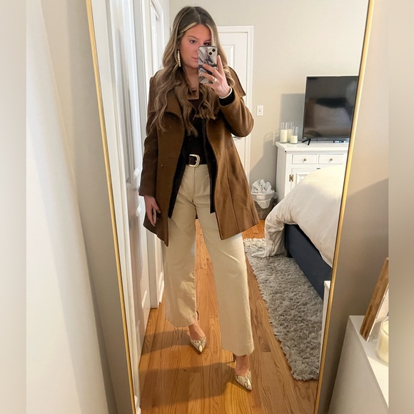 Trina Turk Wool brown tan women’s mid length pea coat size 4! - Picture 8 of 16